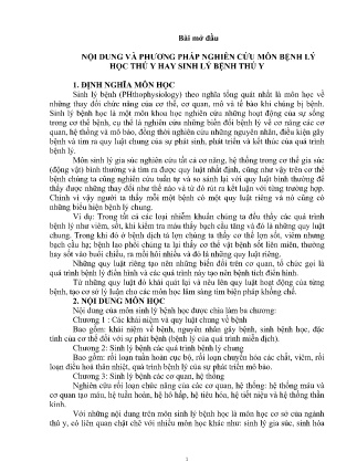 Giáo trình Sinh lý bệnh thú y