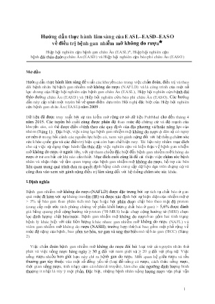 Hướng dẫn thực hành lâm sàng của EASL–EASD–EASO về điều trị bệnh gan nhiễm mỡ không do rượu