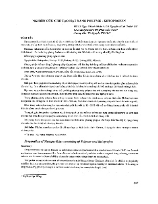 Nghiên cứu chế tạo hạt Nanofolyme - Ketoprofen
