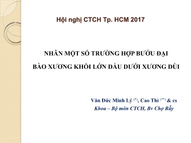 Nhân một số trường hợp bướu đại bào xương khối lớn đầu dưới xương đùi