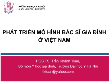 Phát triển mô hình bác sĩ gia đình ở Việt Nam