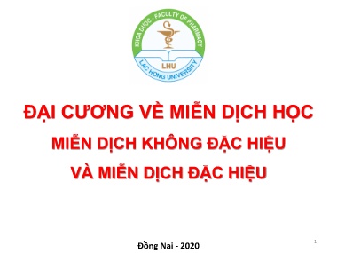 Tài liệu Đại cương về miễn dịch học miễn dịch không đặc hiệu và miễn dịch đặc hiệu