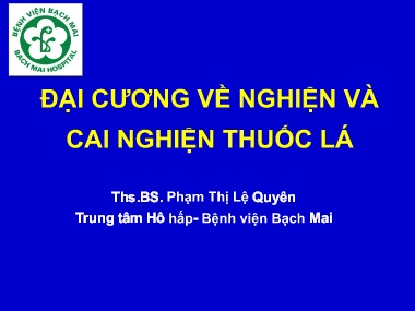 Tài liệu Đại cương về nghiện và cai nghiện thuốc lá