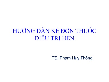 Tài liệu Hướng dẫn kê đơn thuốc điều trị hen
