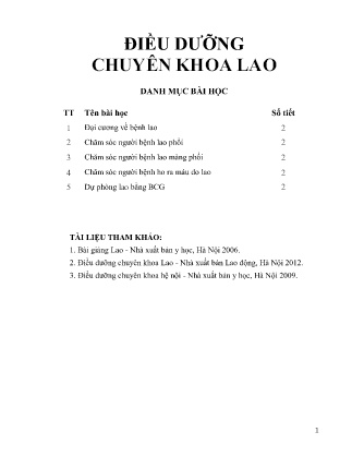 Tài liệu Lao & Bệnh Phổi